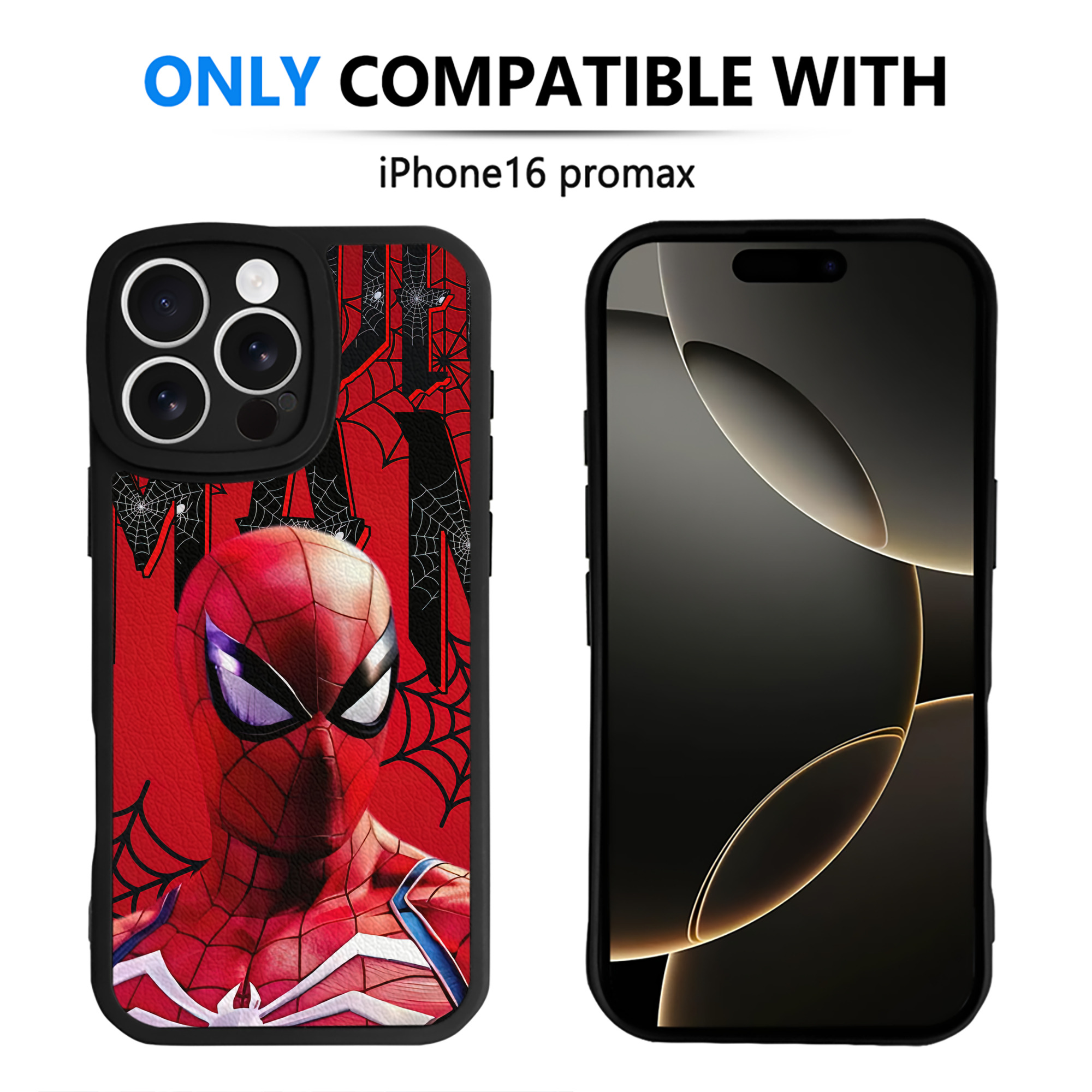 （画像用） Spider Man スパイダーマン 【iPhone 16シリーズ対応】シリコンスマホケース（レザー調） 材質：シリコン